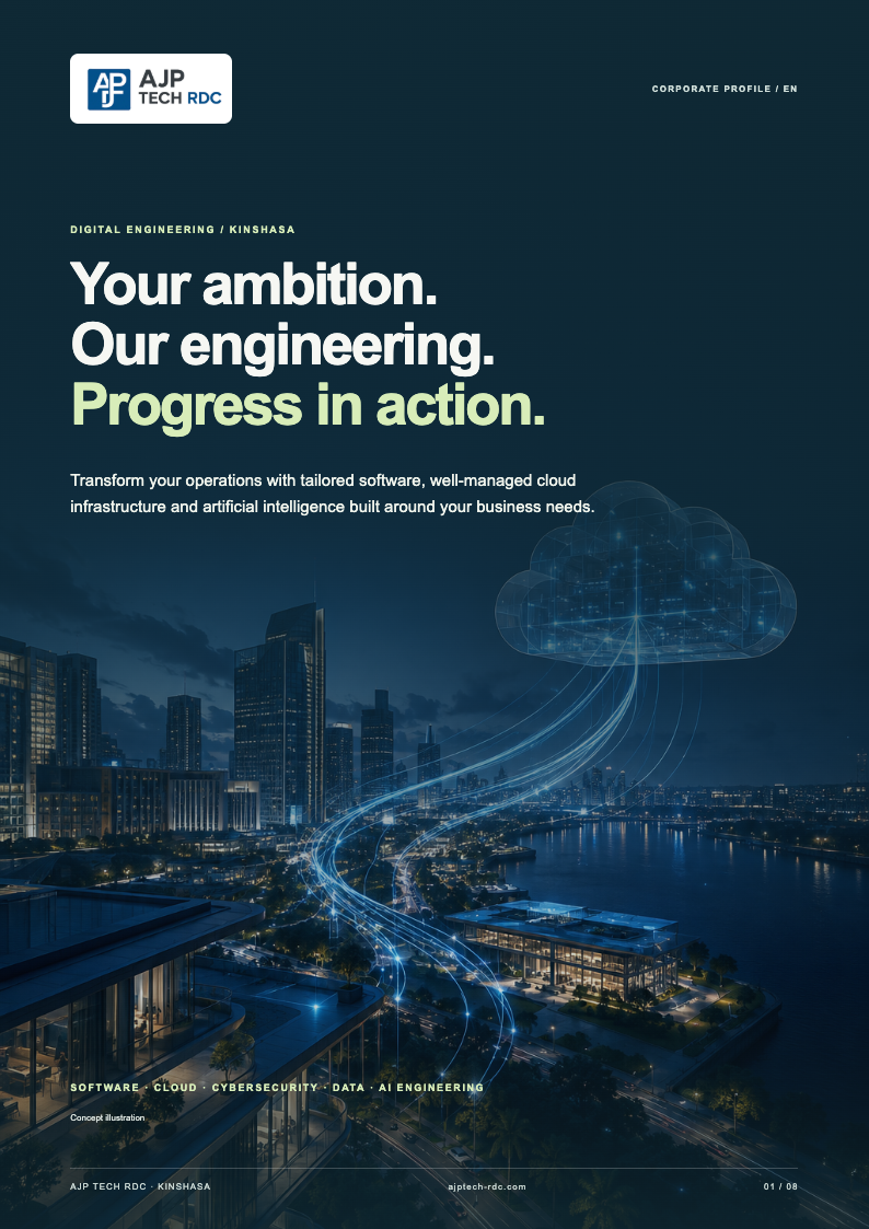 AJP TECH RDC brochure cover, Your ambition. Our engineering. Progress in action.